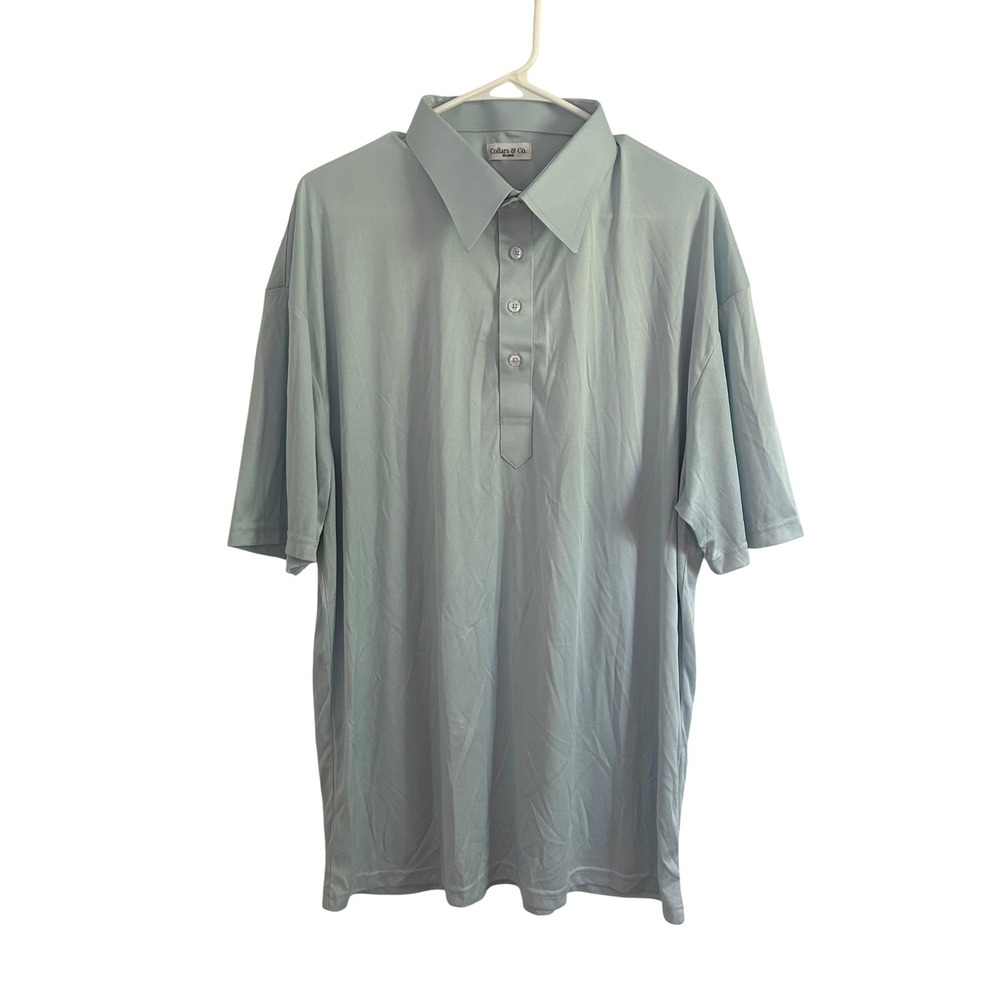 Collars & Co Men's Light Sky Blue Golf Performance Shirt Polo 2XL XXL NWOT